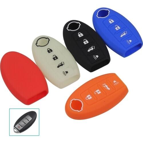Bilchave 10pc Silicone Remote Car Key Case Cover 4 Buttons Fob For Nissan Altima Maxima Murano Sentra Teana 2007-2012