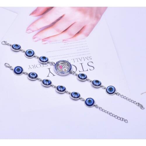 Classic Trendy Turkish Evil Eye Charms Bracelet Lucky Blue Eye Pendant Bangle Making Women Men Party Gift Jewelry Accessories