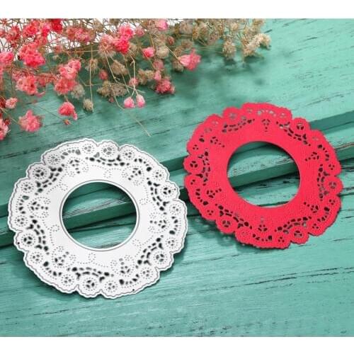 Lace Edge Circle Metal Cutting Dies Stencil for DIY Scrapbooking Photo Album Embossing Paper Cards Decorative Crafts Die Cuts