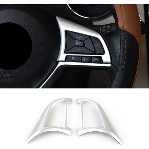 ABS Matte For Nissan X-Trail XTrail T32/Rogue 2017 2018 Car Steeribg wheel Button frameTrim Frame Car Styling Accessories 2pcs