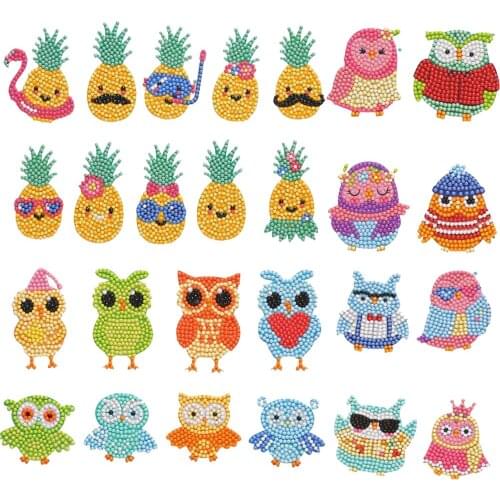 5D DIY Diamond Painting Stickers Kits for Kids DIY Art Craft Animals Diamond Art Mosaic Stickers by Number Kits for Children