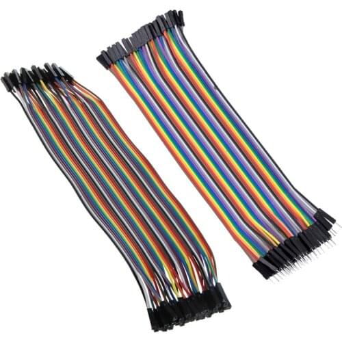 80Piece Set: 20cm Long F/F Solderless Flexible Breadboard Jumper Cable Wire 40 Pcs + 40 Pcs 1 Pin Male To Female Jumper Cable 20