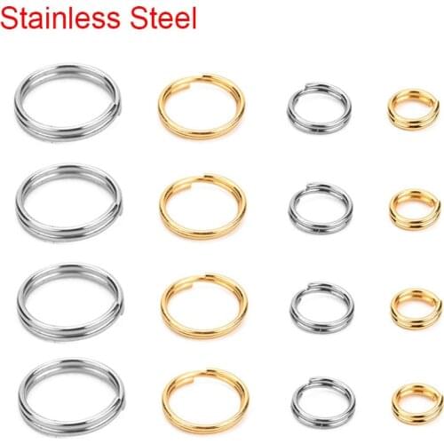 100pcs Stainless Steel Jump Rings Bulk 5 6 8 10mm Golden Double Loop Split Rings Connectors For Diy Jewelry Making Accessories