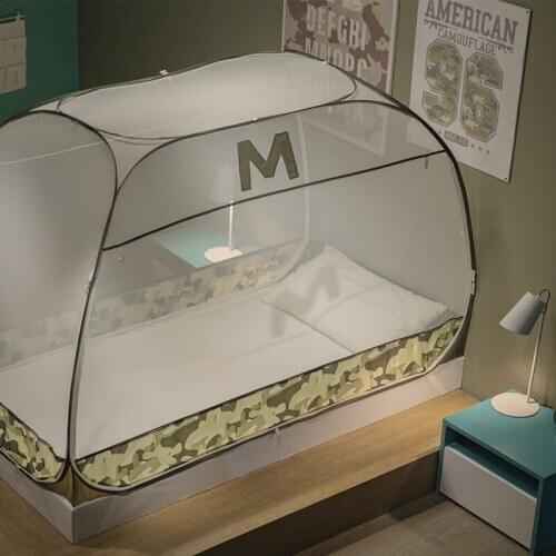 No Installation Mosquito Nets for Student Dormitories Zipper Mongolian Yurts 1.2m/1.0 Bed Curtains Mosquito Repellent Tent