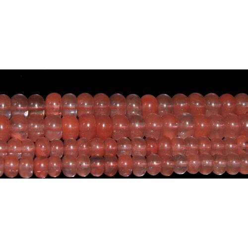 Wholesale 6 8 MM Natural Stone Pink Cherry Quartz Glass Spacer Rondelle Beads For Jewelry Making DIY Bracelet Necklace Material