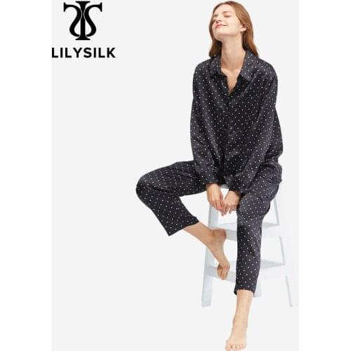 LilySilk Silk Pyjama Set Little Dots Print New Women Free Shipping