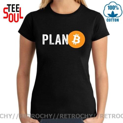 Retrochy Womens Plan B Cryptocurrency Bitcoin Funny T Shirt for BTC Cryptocurrency shirt Classic Birthday Gift Bitcoin TShirt