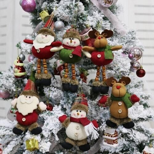 Merry Christmas Hang Decoration Christmas Snowman Tree Hanging Ornaments Gift Santa Claus Elk Reindeer Toy Doll Hang Decorations