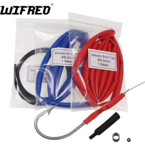 5M Saltwater Fishing Rigs Shrink Tube Heating Shrink Tube Size 2.4mm 3.6mm 4.8mm 6.4mm 8mm 9.5mm Carp Fishing Accessories Black