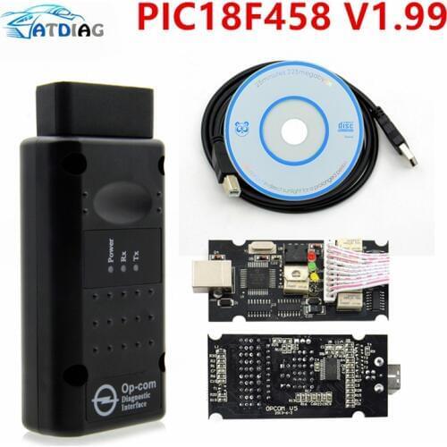 OPCOM 1.99 1.95 1.78 1.70 1.65 OBD2 CAN-BUS Code Reader For Opel OP COM OP-COM Diagnostic PIC18F458 FTDI Chip