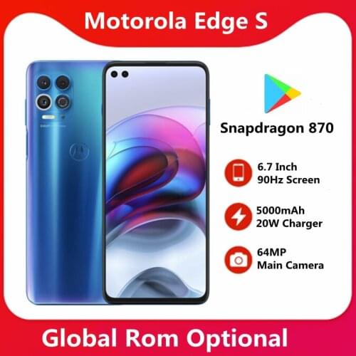 Global Rom Optional Motorola edge s 5G Phone 6.7'' 90Hz Screen Snapdragon 870 5000mAh Battery 64MP Main Camera NFC LPDDR5 UFS