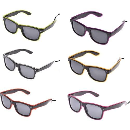 Luminous LED Glasses EL Wire Fashion Neon LED Cold Light Glasses For Bar Party Atmosphere Activing DJ Bright Glasses Props