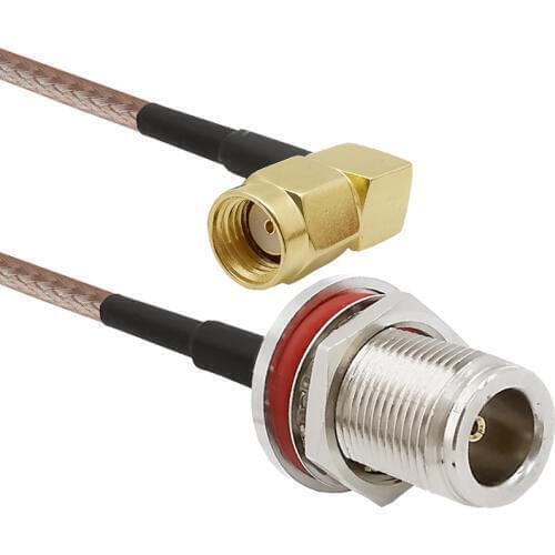 280Pcs RP SMA Male Right Angle to N Female Bulkhead RG316 Pigtail Cable 50CM + 160Pcs 15CM RP SMA female to IPX 1.13Cable