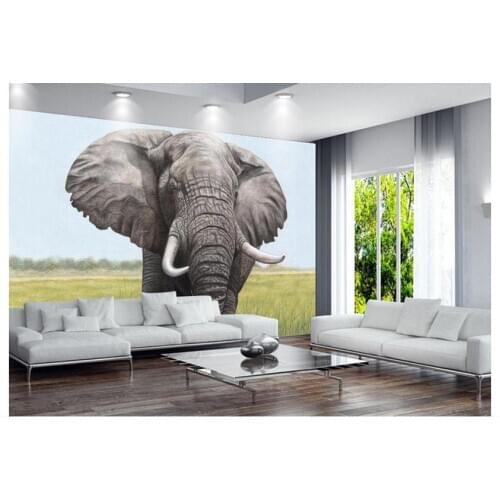 Customzed 3d wallpaper 3d kids wallpaper Hd painting elephant TV wall setting wall murals kids room
