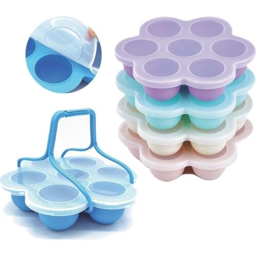 Healthy Silicone Egg Bites Molds Set Baby Food Storage Container Ice Cube Reusable Freezer Tray With Lid Egg Tools Cake Molds