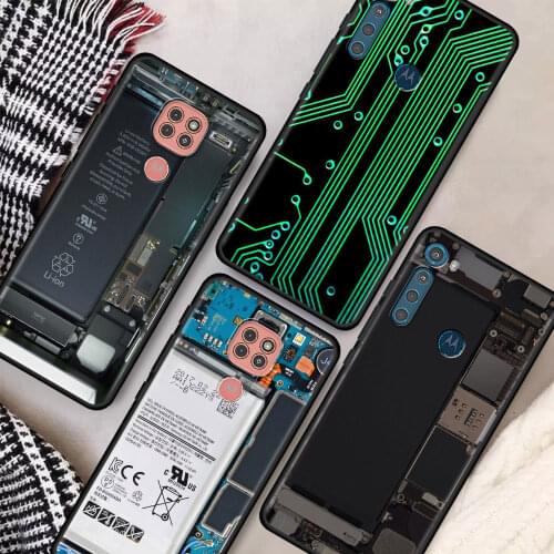 Motherboard Board Phone Case For Motorola Moto One Fusion Plus G9 Play G8 Power Lite G30 E6s Hyper Edge Cover Black Shell