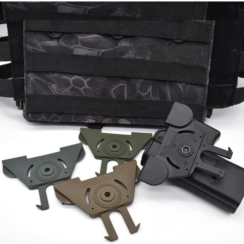 Airsoft Holster Magazine Pouch Molle Platform Pistol Case Adapter Mount Plate for Tactical Hunting Vest Body Armor Equipment