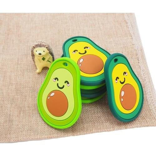 Chenkai 5pcs Silicone Avocado Teether DIY Reassuring Pacifier Dummy Teething Infant Smoothing Sensory Bite Toy Accessories Gift