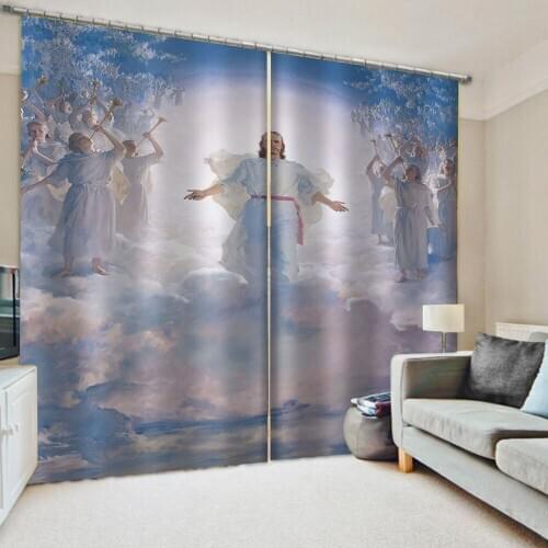 Europe angel curtains 3D Window Curtain For Living Room office Bedroom Decoration curtains