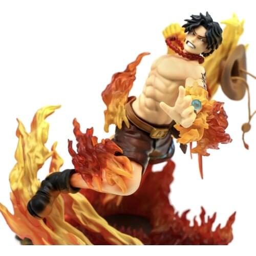 New 23cm Japan One Piece Portgas D Ace Action Figure Anime POP PVC 15th Anniversary Collection Model Dolls Toys for Boys Gifts
