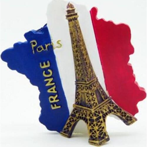 Exquisite French Flag Eiffel Tower Aromatherapy Cold Porcelain 3D Fridge Magnet Travel Souvenirs Refrigerator Magnetic Sticker