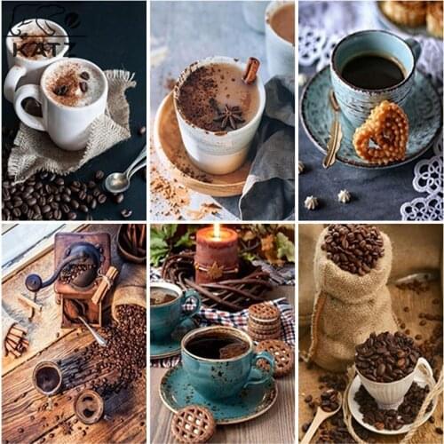 Coffee Drink Art Diamond Painting Life Still Life Diamond Mosaic Restaurant Gift Coffee Shop Diamond Cross Stitch Decoration