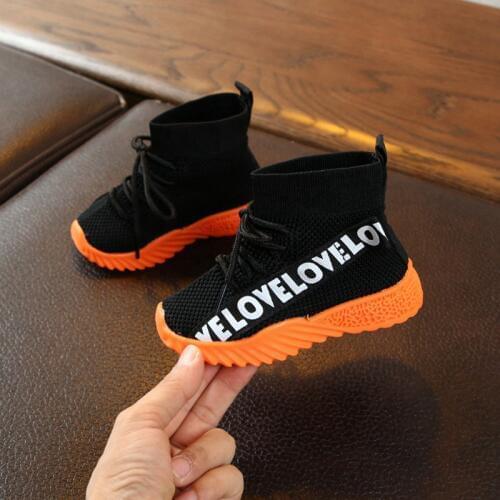 Infant Sneakers Baby Boys Girls Shoes Breathable Anti-Slip Baby Letter Print Shoes Toddler Soft Soled First Walkers