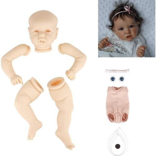 Reborn Baby Doll 22.5 Inch Saskia Vinyl Unpainted Unfinished Doll Parts DIY Blank Doll Kit