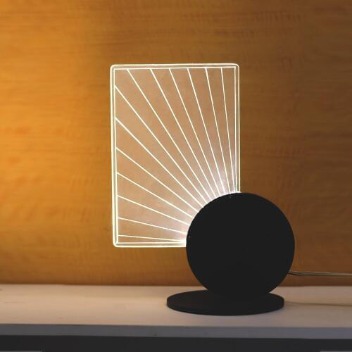 Lamplo Creative 3D Stereo Vision LED Desk Lamp Acrylic Lampshade LED Light for Living Room Bedroom Reading Lamp Cafe shop