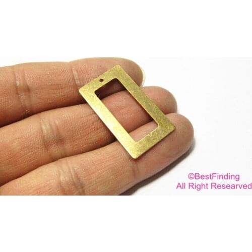 50pcs Brass pendant 32x18mm Rectangle Raw brass findings earrings findings-R021