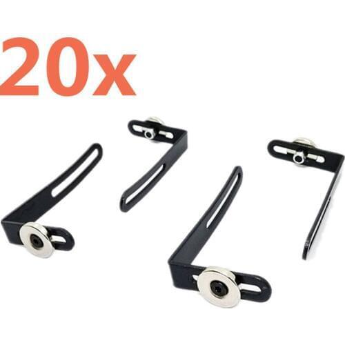 20pcs Shell Body Mount Metal L-Bracket with Magnet Installed Stand Parts For 1/10 RC Crawler Climbing Cars Axial SCX10 90046 D90