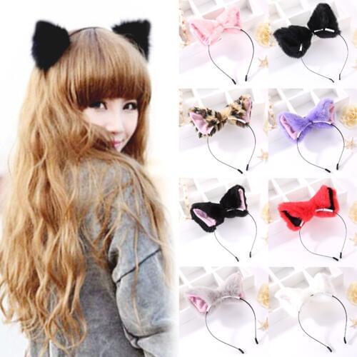 Cute Sale Women Fox Ear Headbands Fashion Adult Children Hair Accessories Sexy Plush Fox Cat Ears Hairbands Drop Shopping