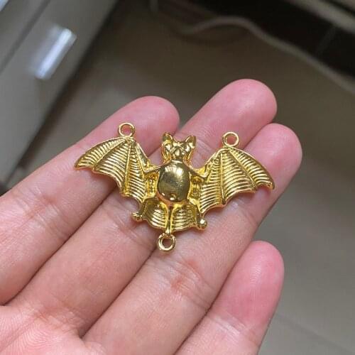 12pcs Fashion Bat Pendants Connector Necklace Bracelet Aesthetic Accessories Jewelry Making Supplies, Charms For Jewelry Making