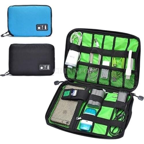 100Pcs/Lot Organizer System Kit Case Storage Bag Digital Devices USB Data Cable Earphone Travel Bag