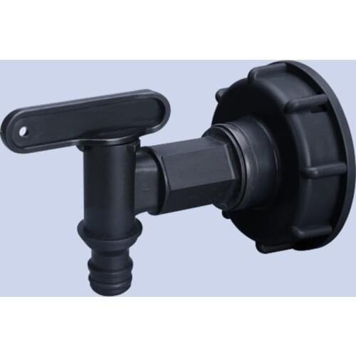 1/2 inch S60x6 Thread Plastic IBC Tank Tap 15mm Adapter Garden hose Connection With Switch Valve Water tank fittings