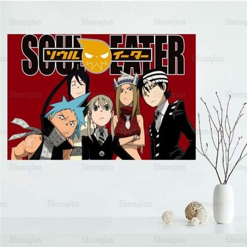 Anime Soul Eater Poster Wall For Living Room Art Poster Decoration Canvas Fabric Bright Colors No Frame Morden Print Wall 0422