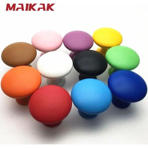 MAIKAK Childrens Room Cartoon Handle American Wardrobe Door Handle Black and White Yellow Blue Pink Color Cabinet Drawer Handle