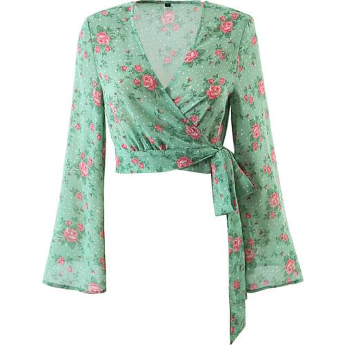 SHEMUJERSKY Wrap Blouses