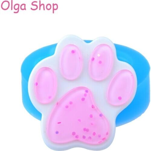 DYL358 36.7mm Big Bear Paw Shaped Silicone Mold - Animal Paw Mold Fondant Cake Decorating Tools, Resin Clay, Cookie Biscuit Mold
