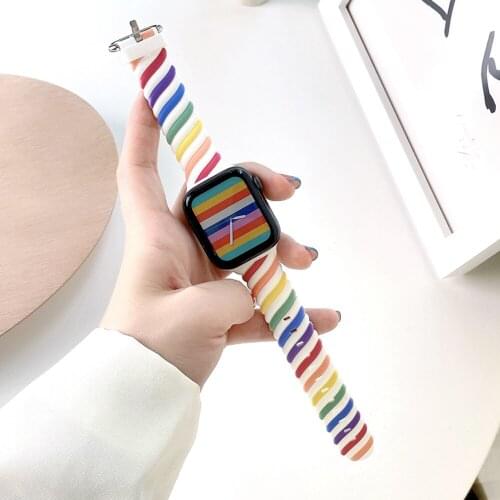 New Soft Silicone For Apple Watch Band 44mm 42mm 40mm 38mm wristbands replacement bracelets for iwatch 6 SE 5 4 3 2 accessories