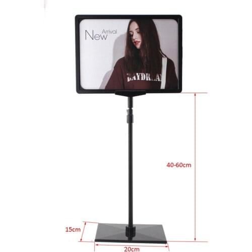 Black supermarket pop advertising poster display stand rack A4 frame price tag sign Promotions card showing holder