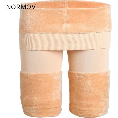 NORMOV Winter Warm Thickening Fleeces Hot Leggings Elasticity Push Up High Waist Sexy Legging Women Comfortable Skinny Pants