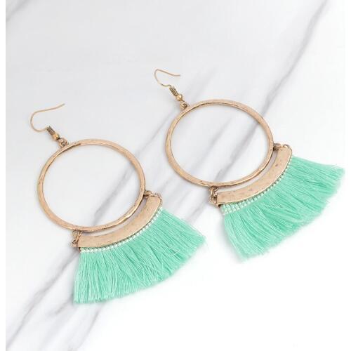 Apparel Jewelry Earrings Quick Sell New Jewelry Reative Personality Ring Color Tassel Exaggerated Bohemian Earrings
