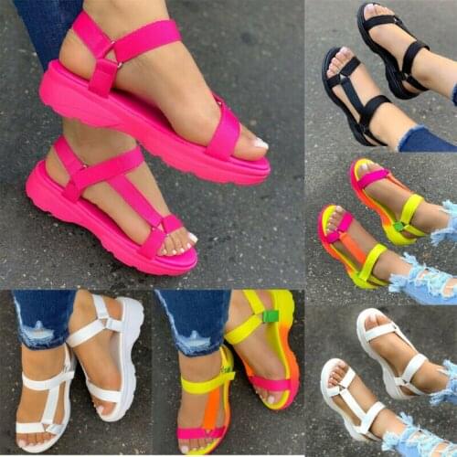 2021 Hot Summer Women Comfy Ankle Strap Open Toe Sandals Ladies Holiday Beach Shoes
