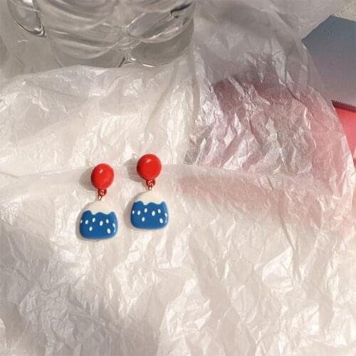 S925 Summer Classic Fresh Hit Color Snow Mountain Earrings Cute Cartoon Simple Design Earrings Female Trend