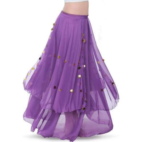 Women Belly Dacing Skirt Gold Coins Skirt Lady Belly Dance Suit Female Belly Dance Performance Practice Costumes 11 Color B-6839