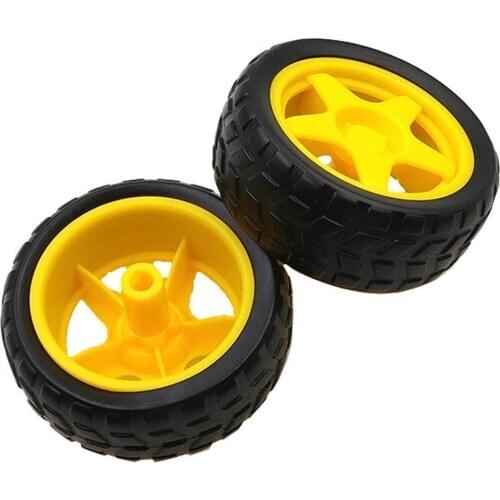 1Pc Smart Robot Tracker- Car Rubber Chassis Wheel for Arduino Replacement Accessories Smart Car Chassis Wheel