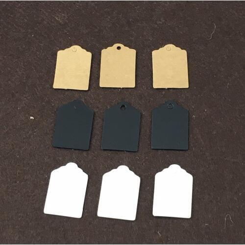 100 PCS 3x2cm Mini Kraft Paper Tag Small Jewelry Price Tag Gift Tags Card Wedding Kraft Paper Label Hang Tag