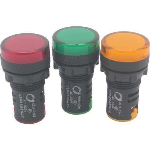 22mm LED light lamp indicator lights pilot lamp panel short light AD16-22ds 6V 12V 24V 36V 48V 110V 220V 380V red yellow green