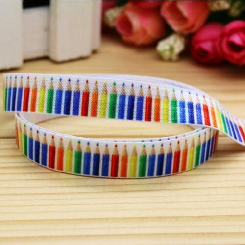 5/8'' Free shipping Fold Elastic FOE pen school printed headband headwear hairband diy decoration wholesale OEM P5800